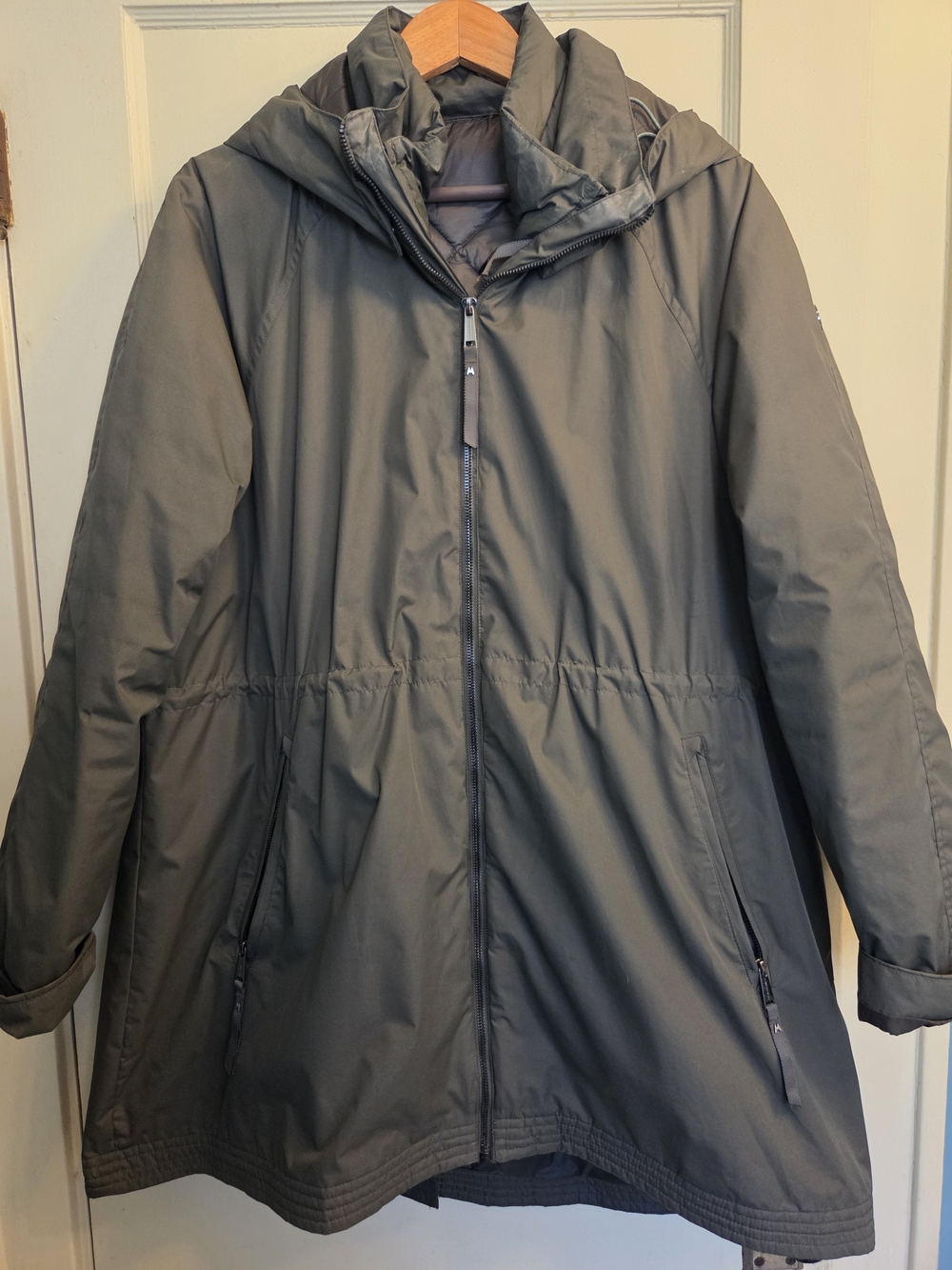 Women’s Rose Mont Hooded Coat With Liner Coat - Olive Green Sz XXL